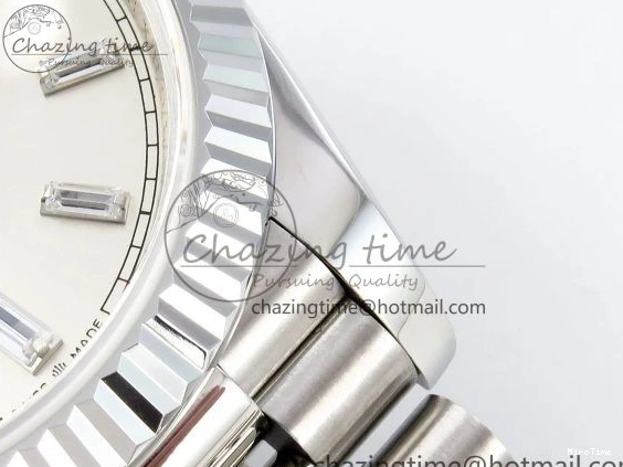 MiroTime 0226 GoodFit DayDate 40 SS JDF 904L Steel Silver Crystal Dial on President Bracelet VR3255 V3 (Gain Weight) 1431